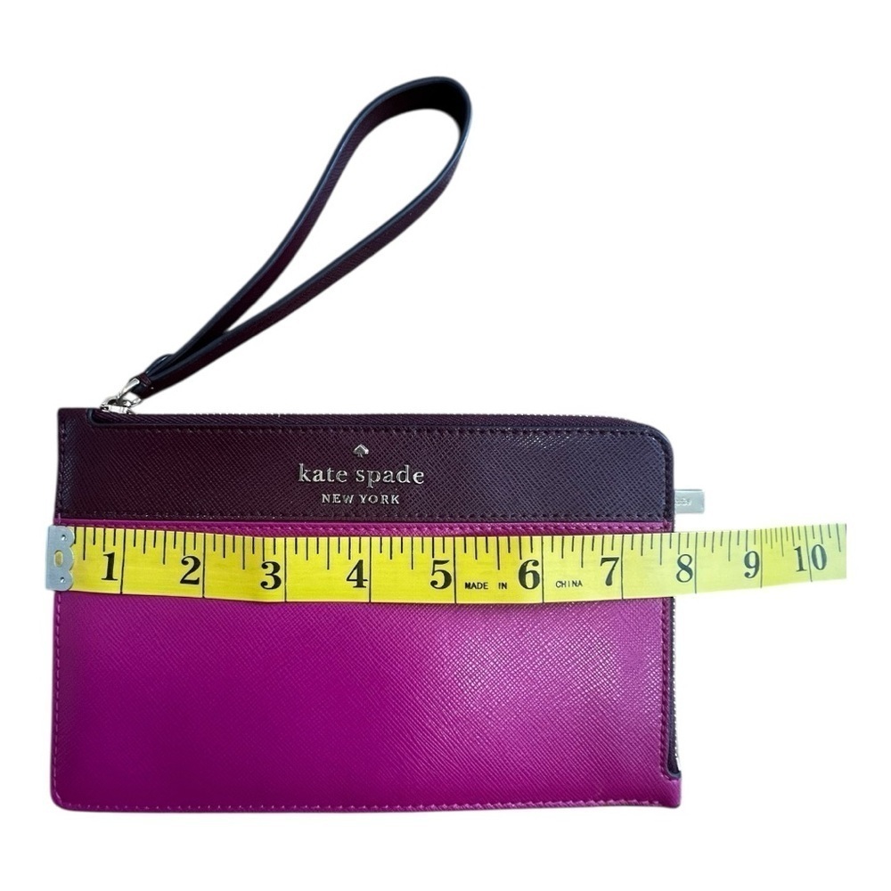 Kate Spade New York Staci Colorblock Medium L Zip Leather Wristlet - Picture 8 of 9